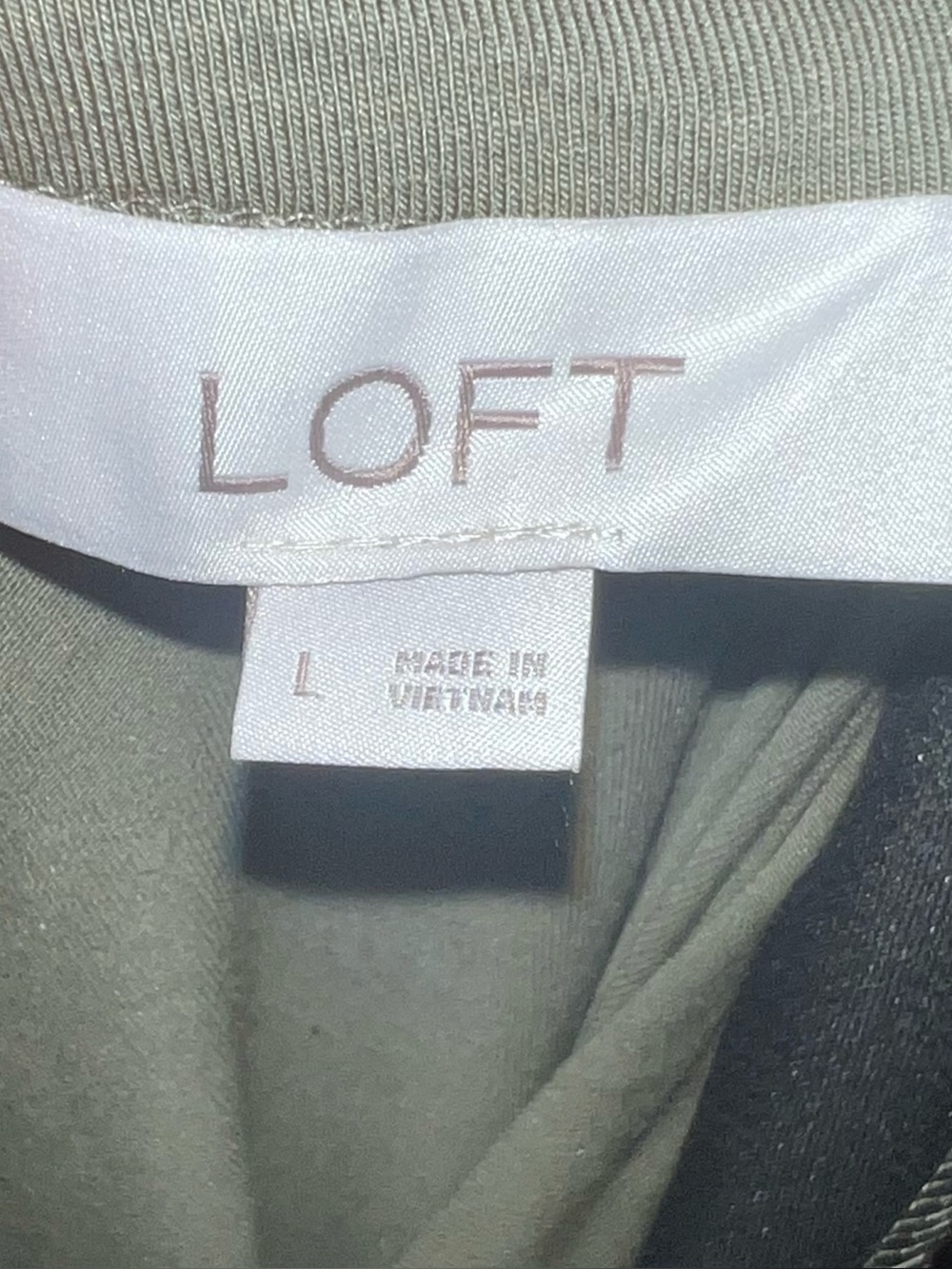 NWT - LOFT Olive Green Off-Shoulder Dress - Picture 7 of 7